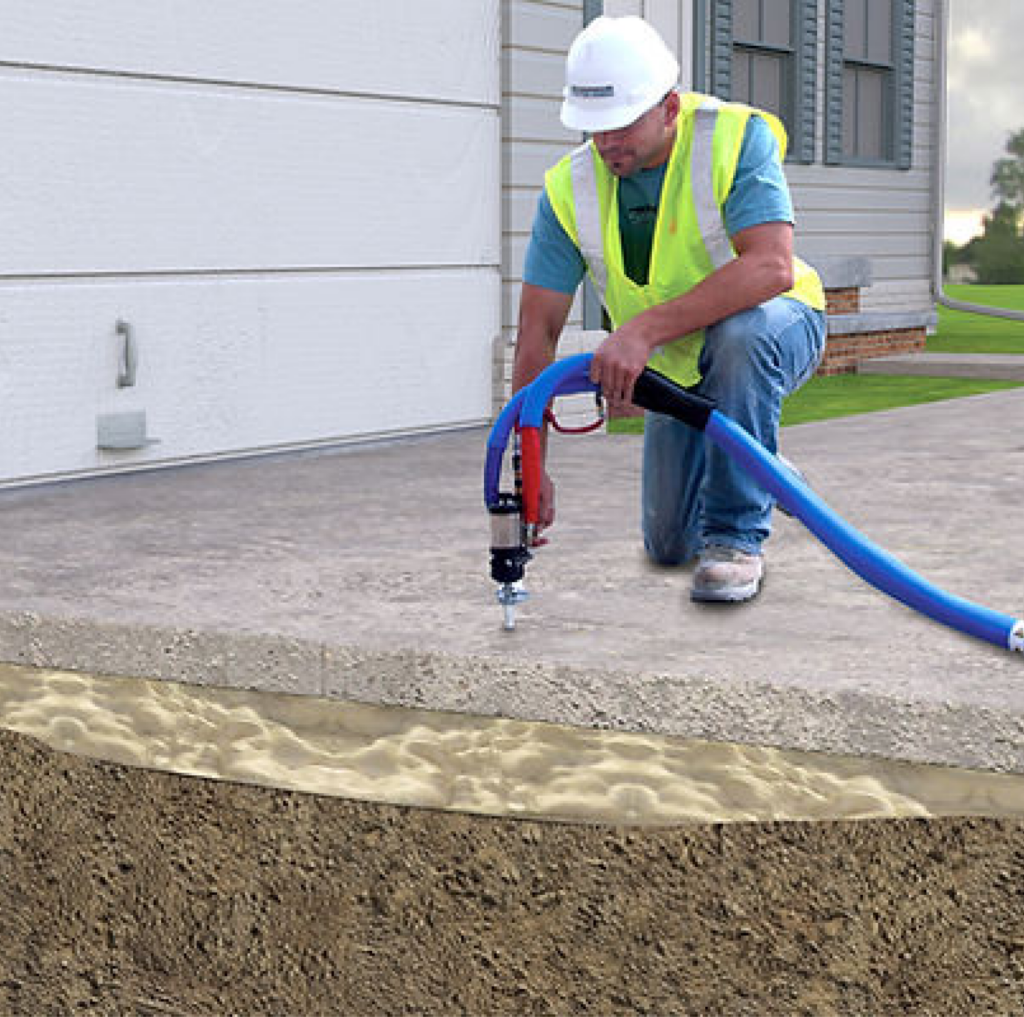 Concrete lifting and leveling services by Foundation Werks in McKinney, Texas, showcasing professional repair solutions.