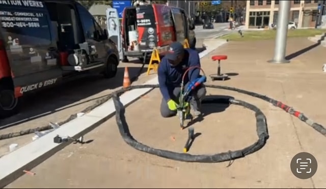 Concrete lifting and leveling service by Foundation Werks in McKinney, Texas using advanced poly foam technology.