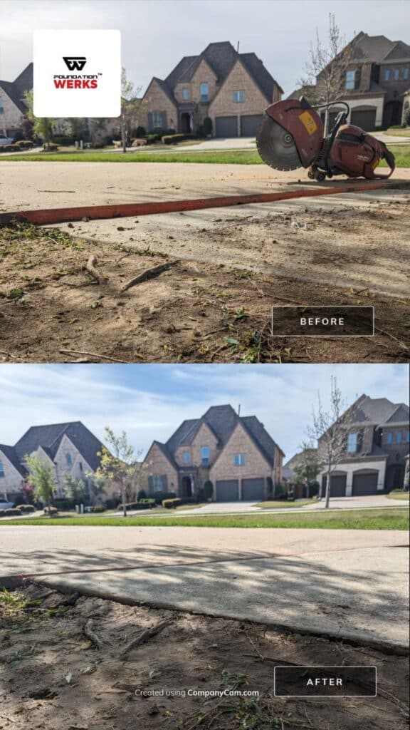 Concrete lifting and leveling by Foundation Werks in McKinney, showcasing quality repair services for Dallas area homes.