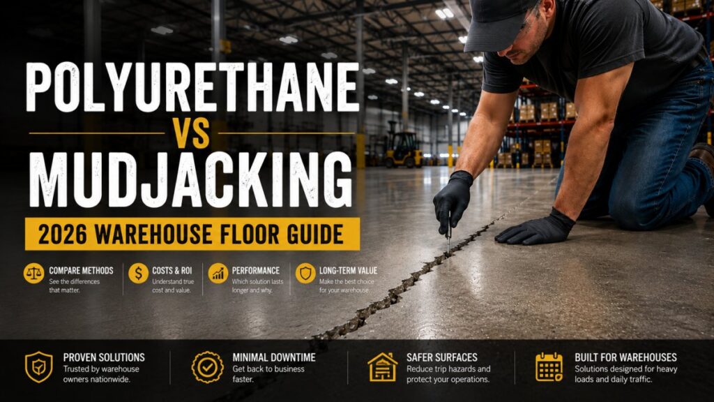 Polyurethane vs Mudjacking: 2026 Warehouse Floor Guide