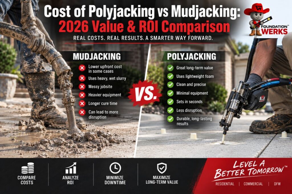 Cost of Polyjacking vs Mudjacking: 2026 Value & ROI Comparison