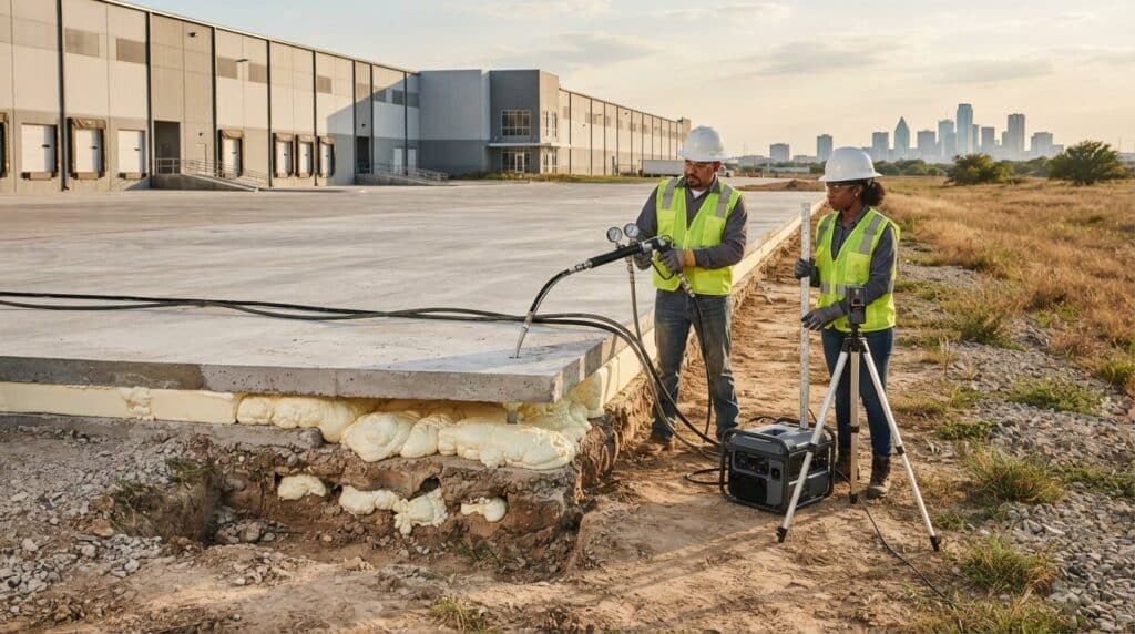 Foam jacking for commercial slabs: Costs and process